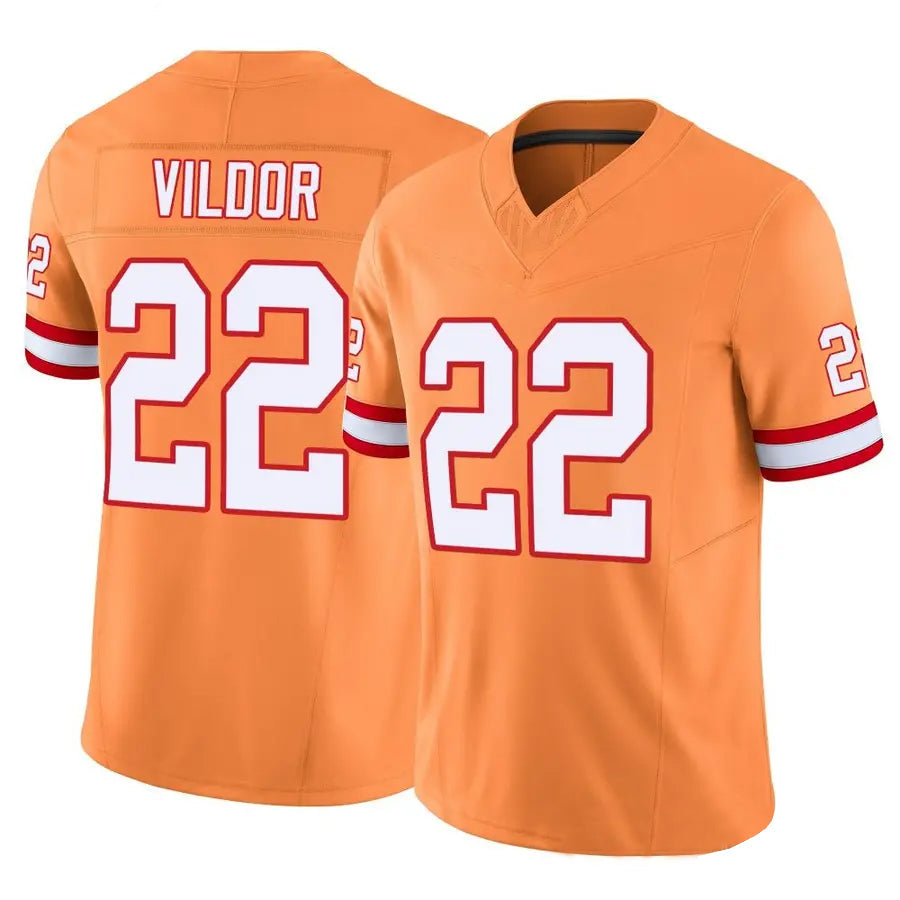 Custom #22 Orange TB Football Shirt Top