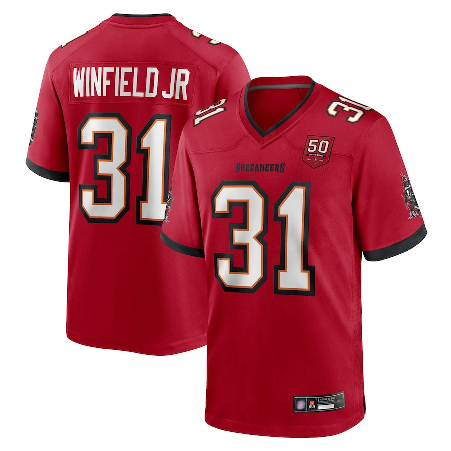 Custom #31 Red TB Football Shirt Top