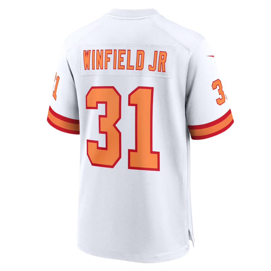 Custom #31 White TB Football Shirt Top