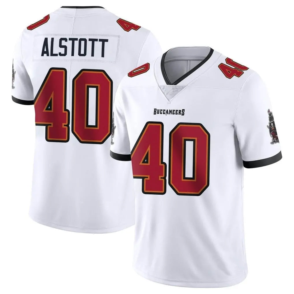 Custom #40 White TB Football Shirt Top