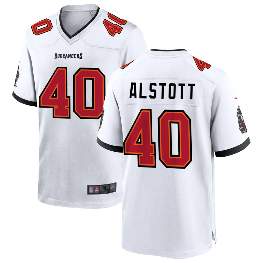 Custom #40 White TB Football Shirt Top