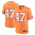 Custom #47 Orange Throwback TB Football Shirt Top