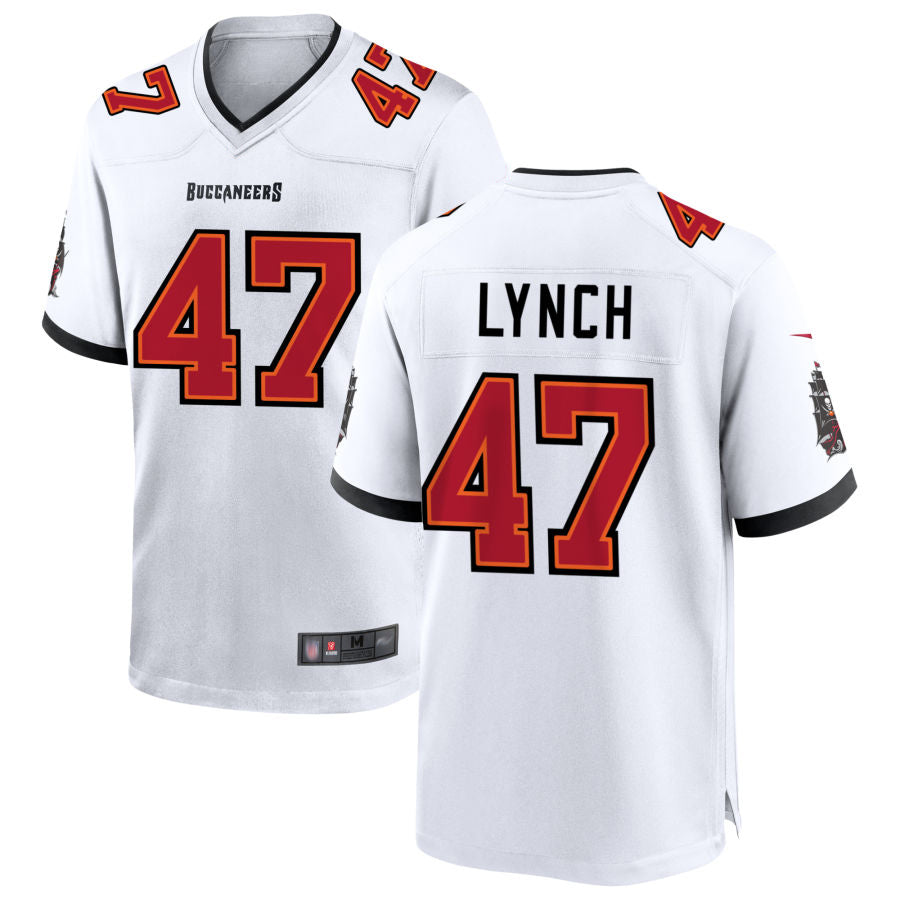 Custom #47 White TB Football Shirt Top