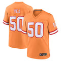 Custom #50 Orange Throwback TB Football Shirt Top