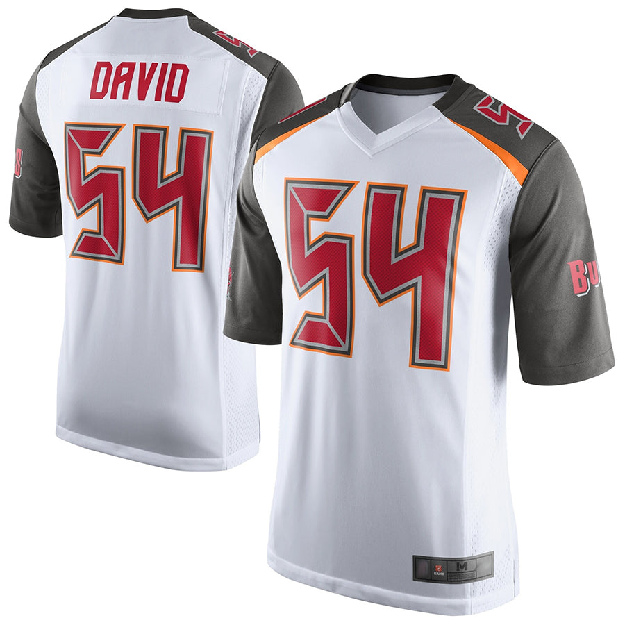 Custom #54 White TB Football Shirt Top