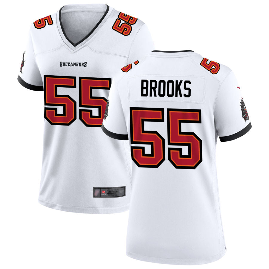Custom #55 White TB Football Shirt Top