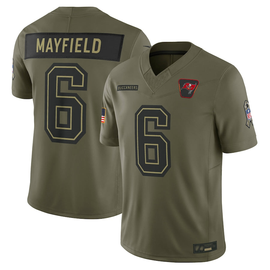 Custom #6 Olive TB Football Shirt Top