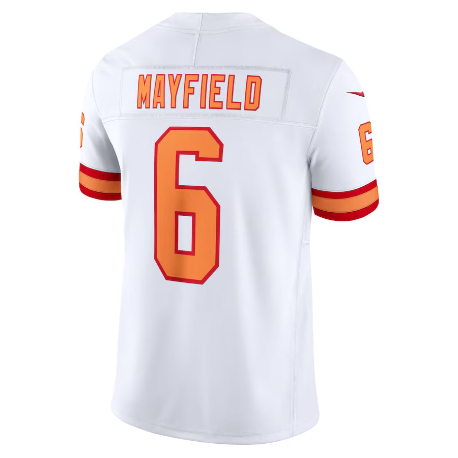 Custom #6 White TB Football Shirt Top