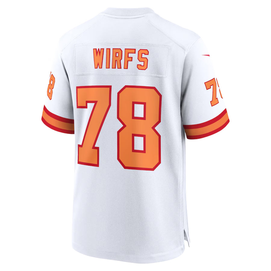 Custom #78 White TB Football Shirt Top