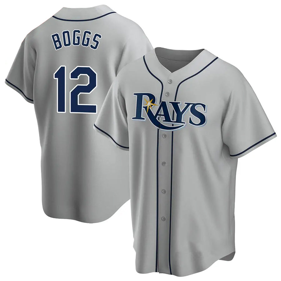 Custom #12 Gray TB Baseball Shirt Top