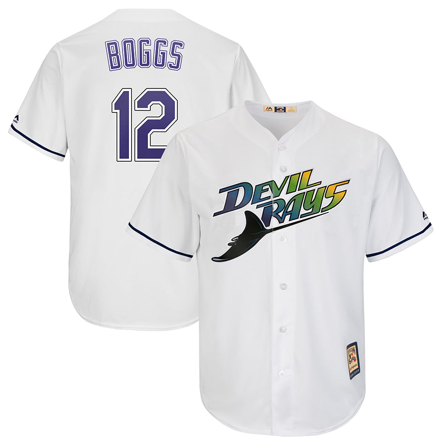 Custom #12 White TB Baseball Shirt Top