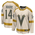 Custom #14 Cream VGK Hockey Shirt Top