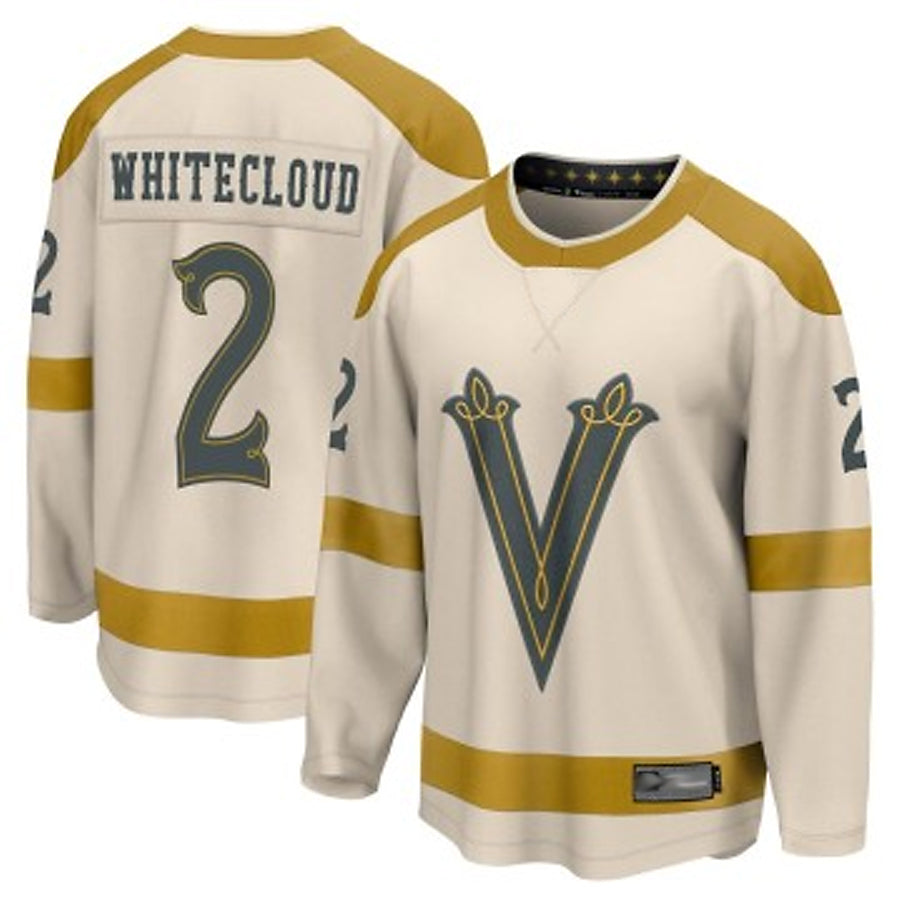 Custom #2 Cream VGK Hockey Shirt Top