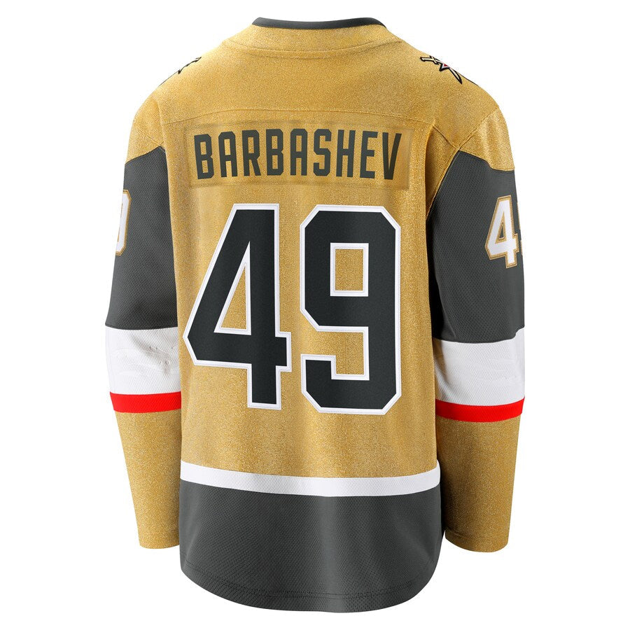 Custom #49 Gold VGK Hockey Shirt Top