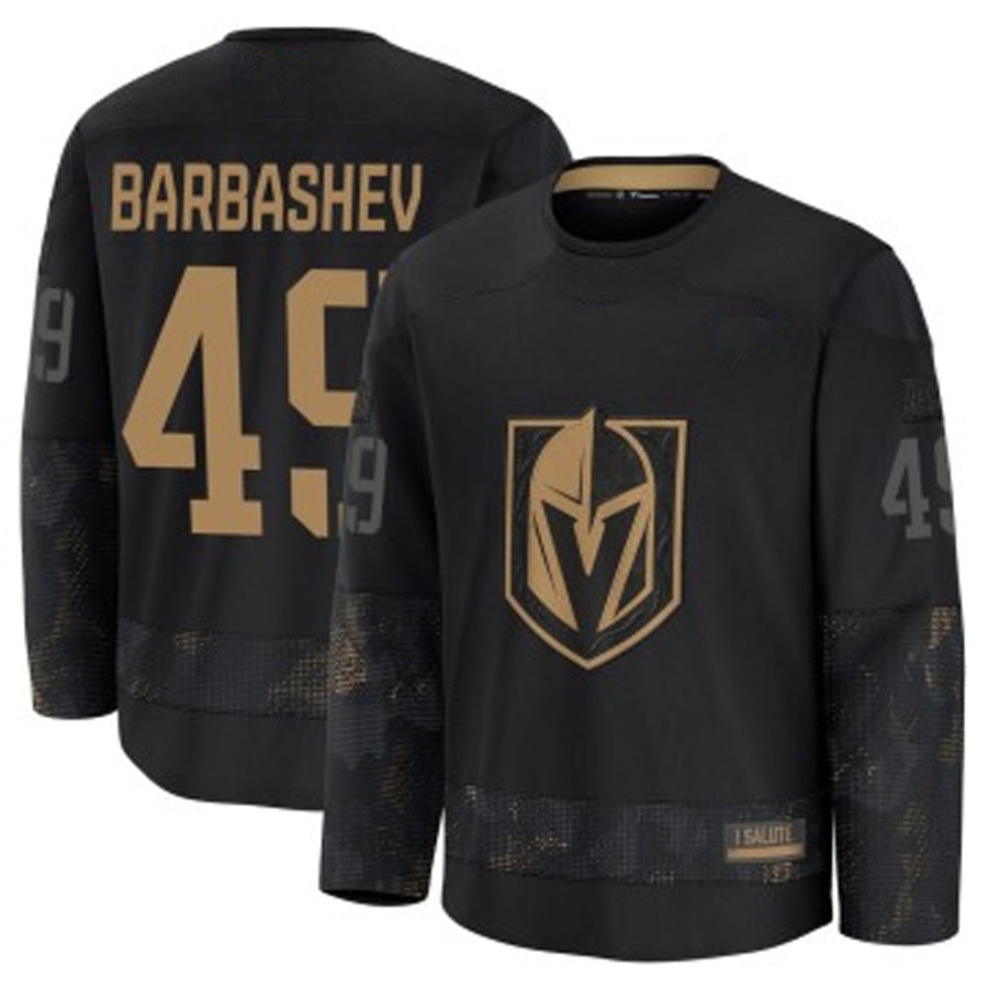 Custom #49 Black VGK Hockey Shirt Top