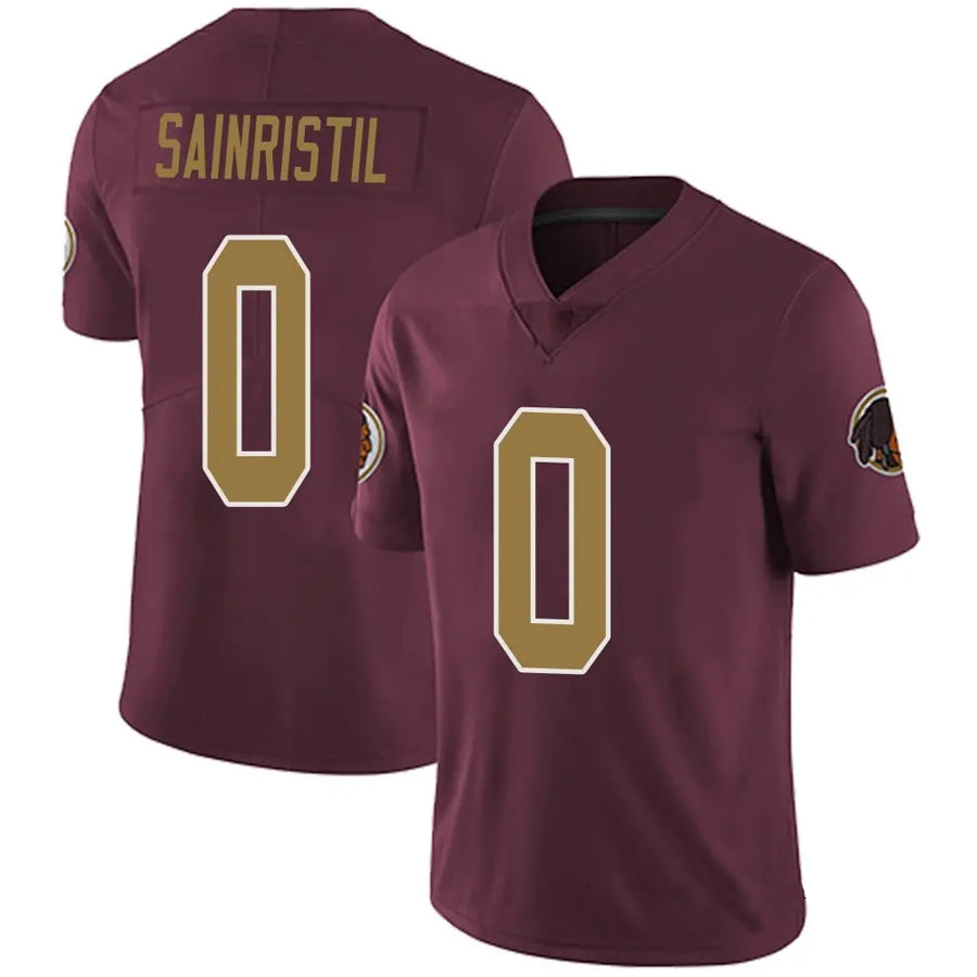 Custom #0 Burgundy WAS Football Shirt Top