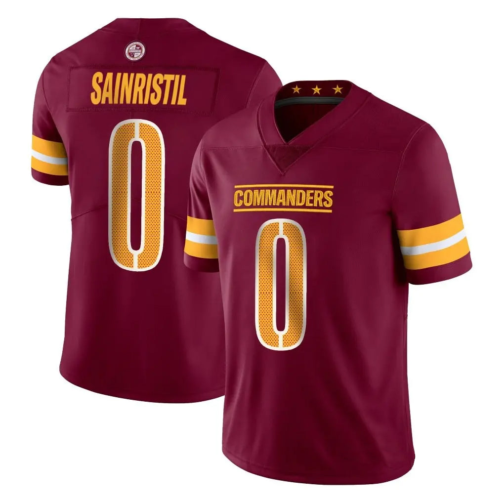 Custom #0 Burgundy WAS Football Shirt Top
