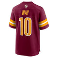 Custom #10 Burgundy WAS Football Shirt Top