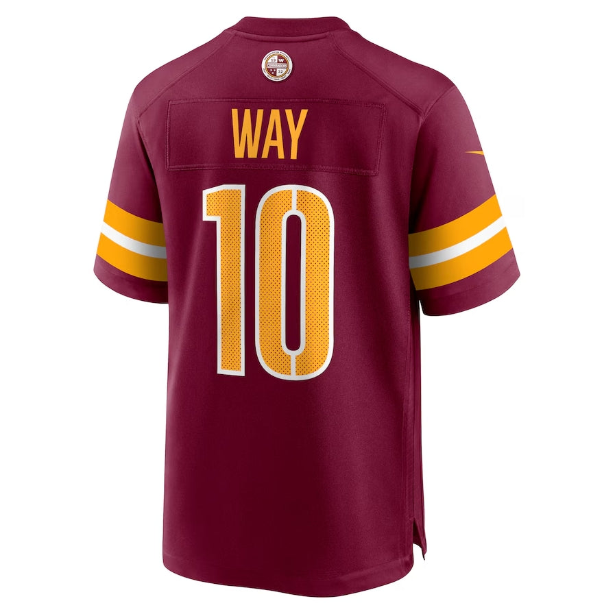 Custom #10 Burgundy WAS Football Shirt Top