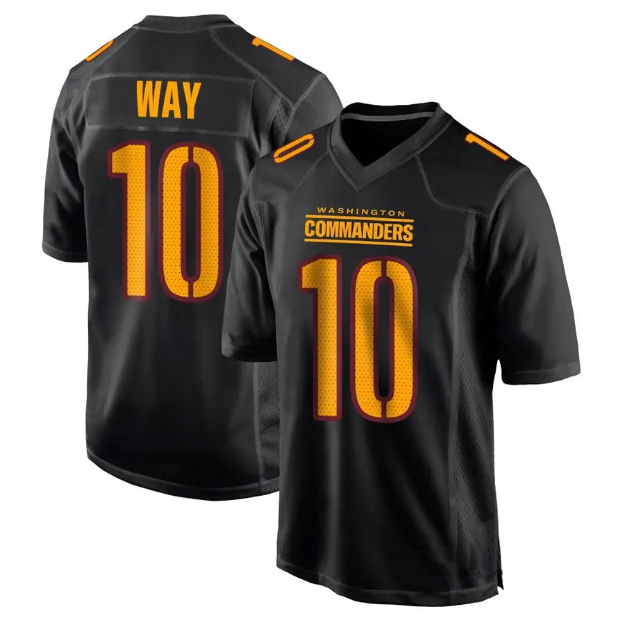 Custom #10 Black WAS Football Shirt Top