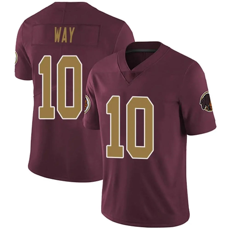 Custom #10 Burgundy WAS Football Shirt Top