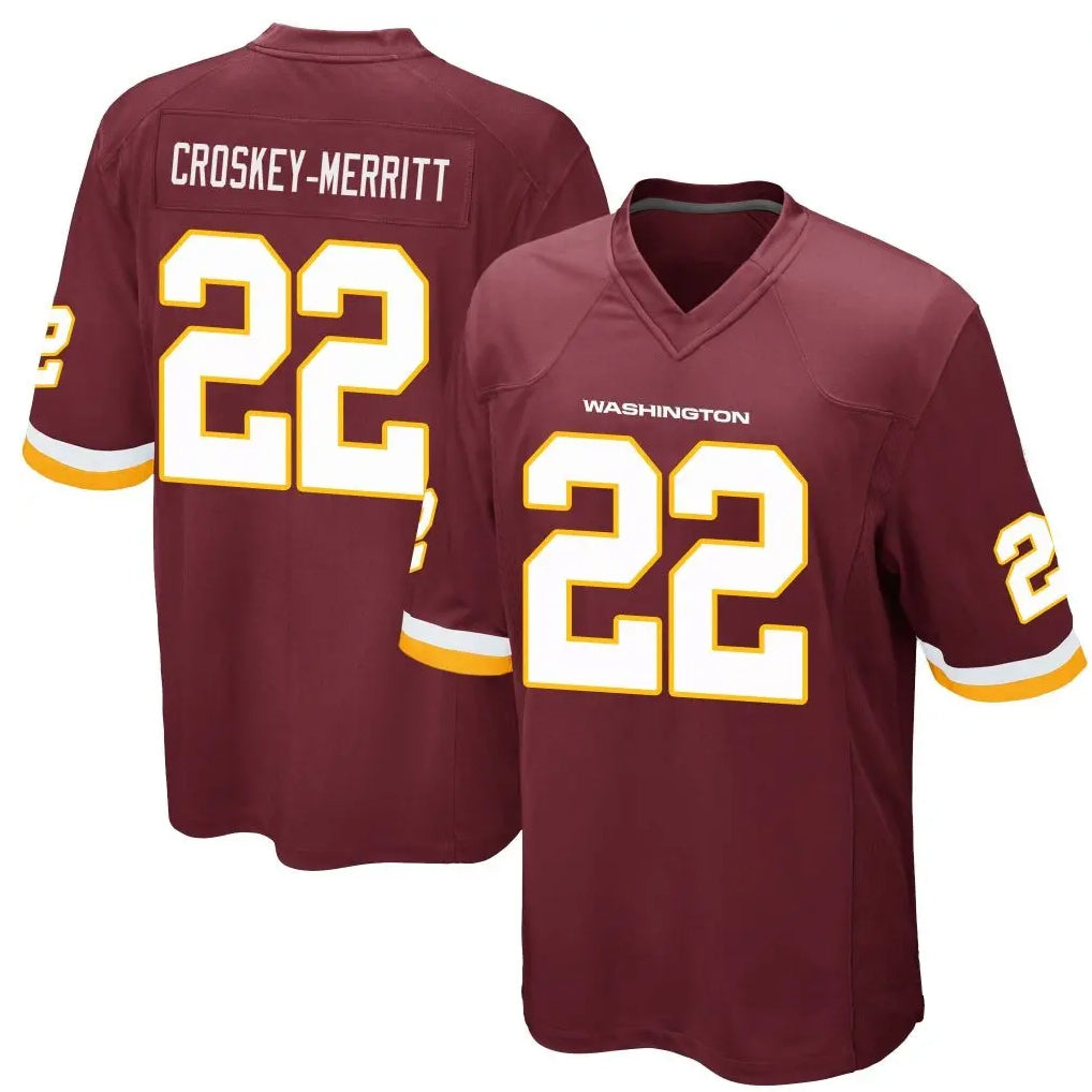 Custom #22 Burgundy WAS Football Shirt Top