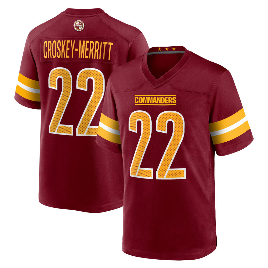Custom #22 Burgundy WAS Football Shirt Top