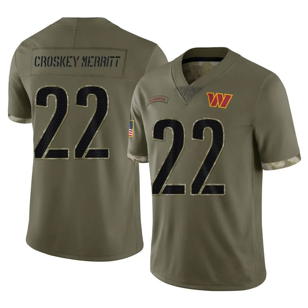 Custom #22 Olive WAS Football Shirt Top