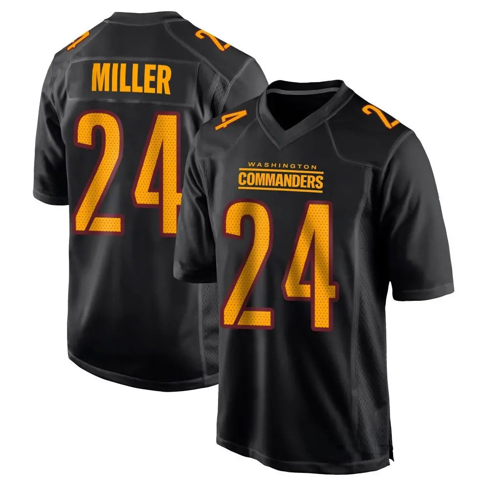 Custom #24 Carbon Black WAS Football Shirt Top