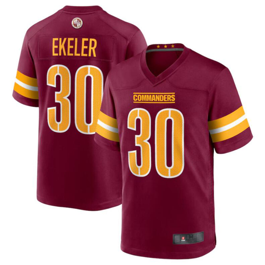 Custom #30 Burgundy WAS Football Shirt Top