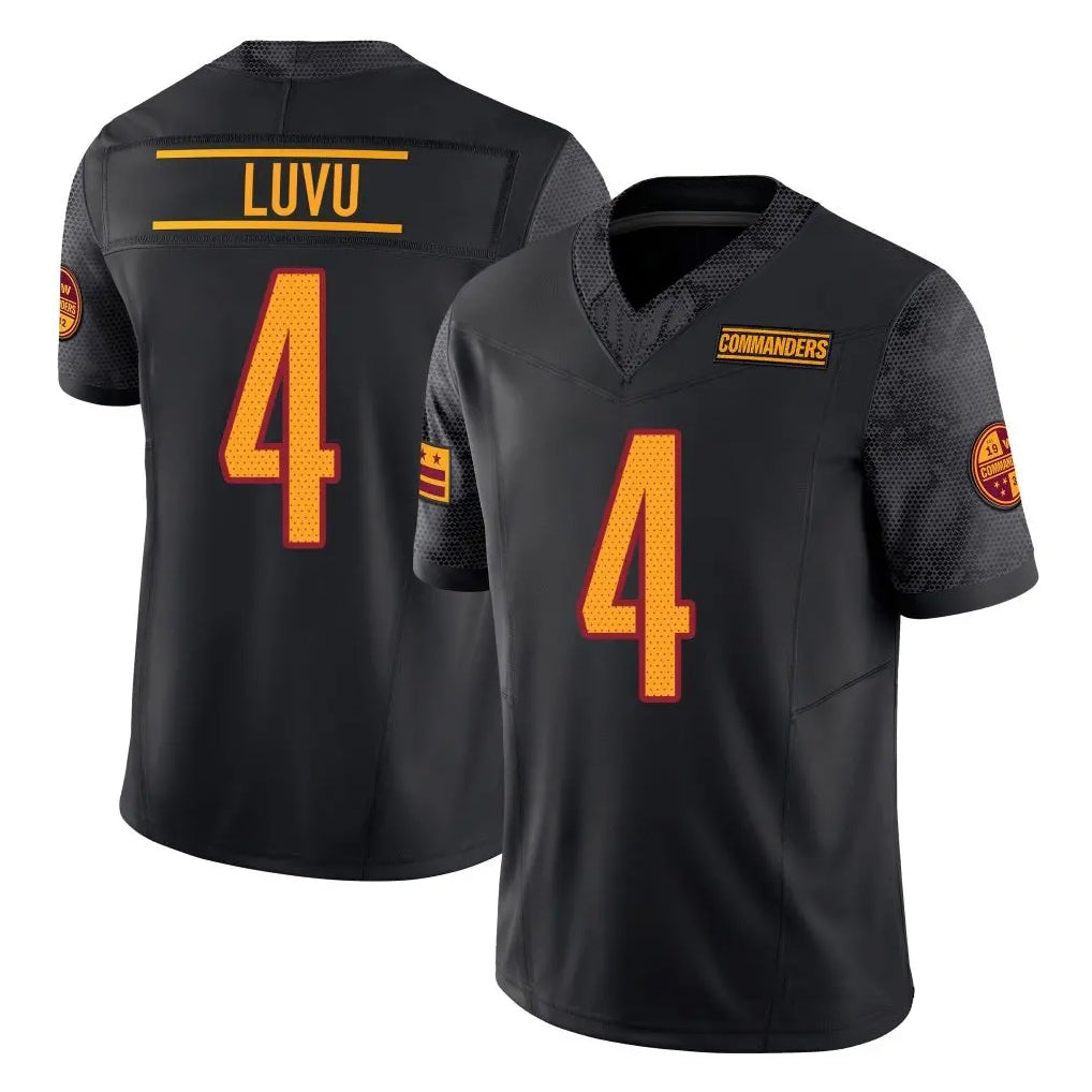Custom #4 Black WAS Football Shirt Top