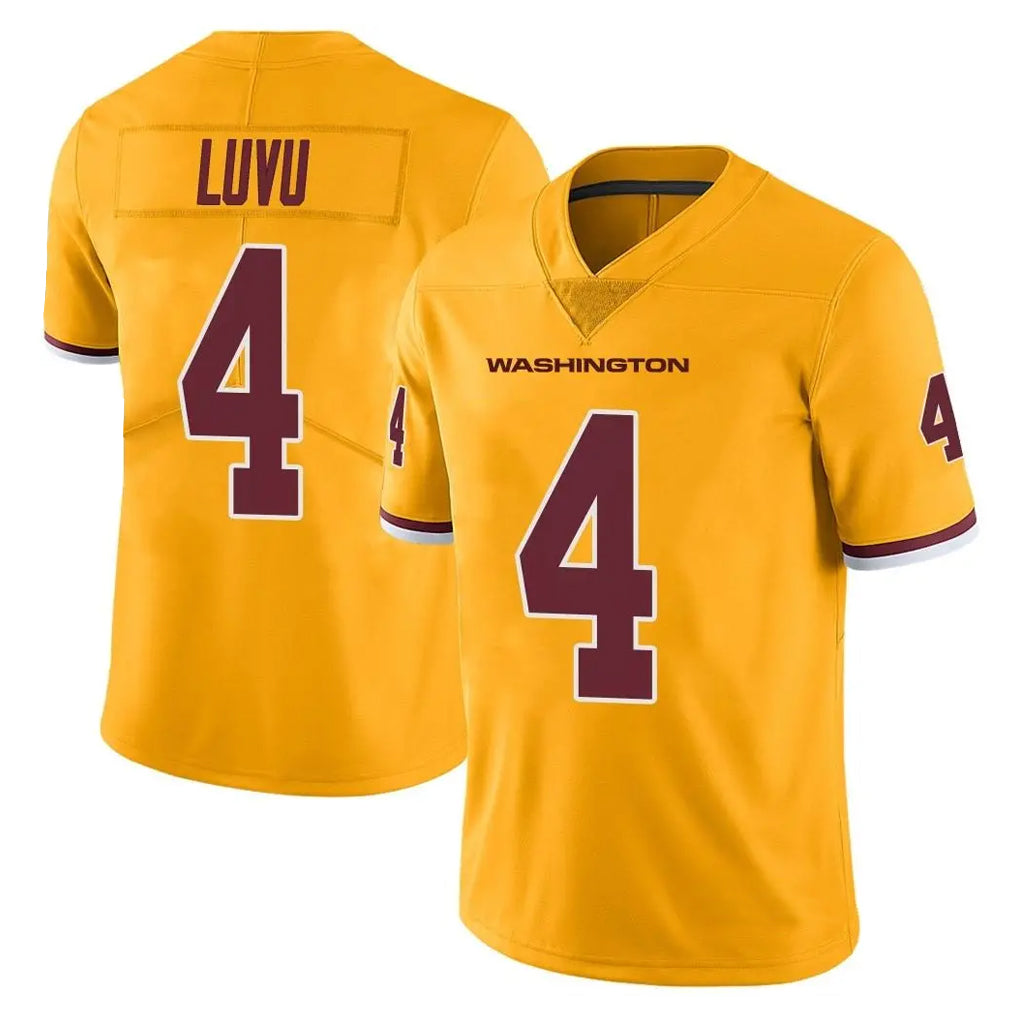 Custom #4 Gold WAS Football Shirt Top