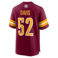 Custom #52 Burgundy WAS Football Shirt Top