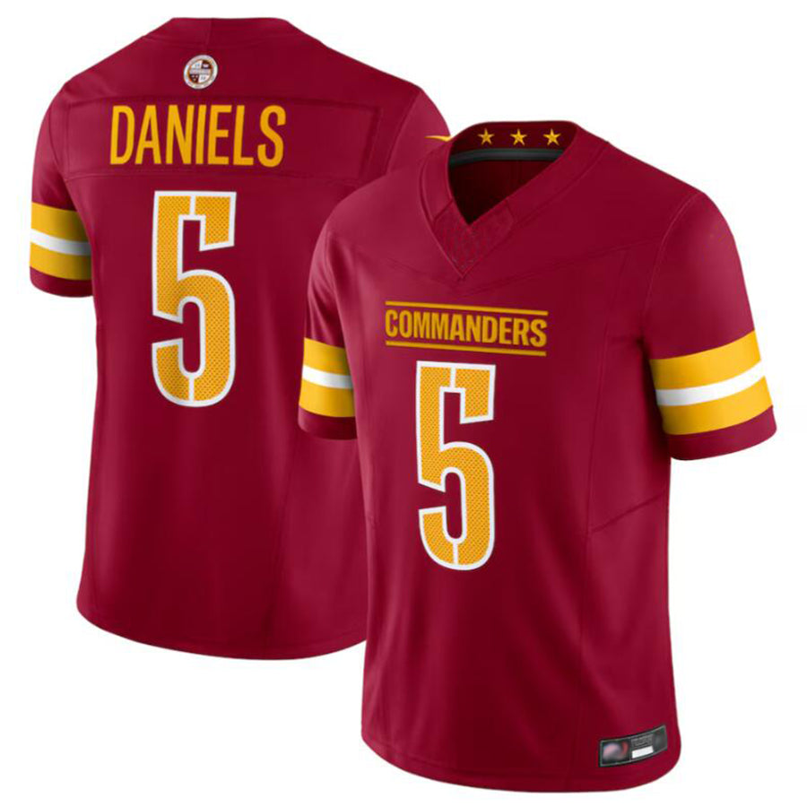 Custom #5 Burgundy WAS Football Shirt Top
