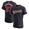 Custom #37 Navy WSH Baseball Shirt Top
