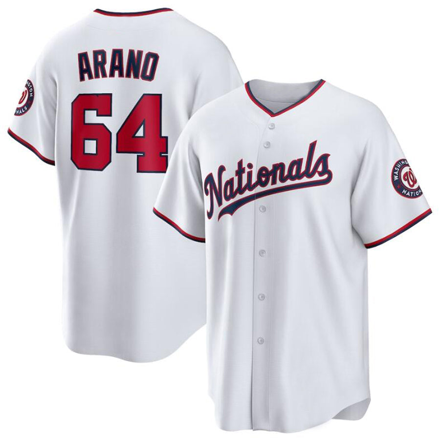 Custom #64 White WSH Baseball Shirt Top
