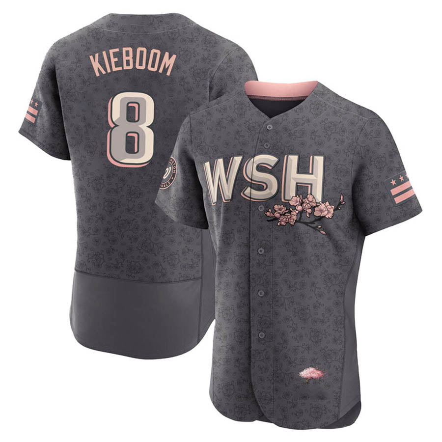 Custom #8 Gray City Connect WSH Baseball Shirt Top