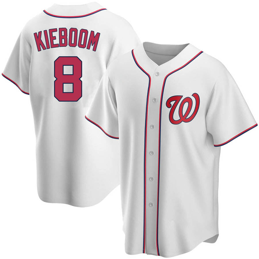 Custom #8 White WSH Baseball Shirt Top