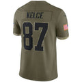 Custom #87 Olive 2022 KC Football Shirt Top
