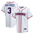 Manny Machado Dominican Republic Baseball 2026 World Baseball Classic Home Stadium Jersey - White