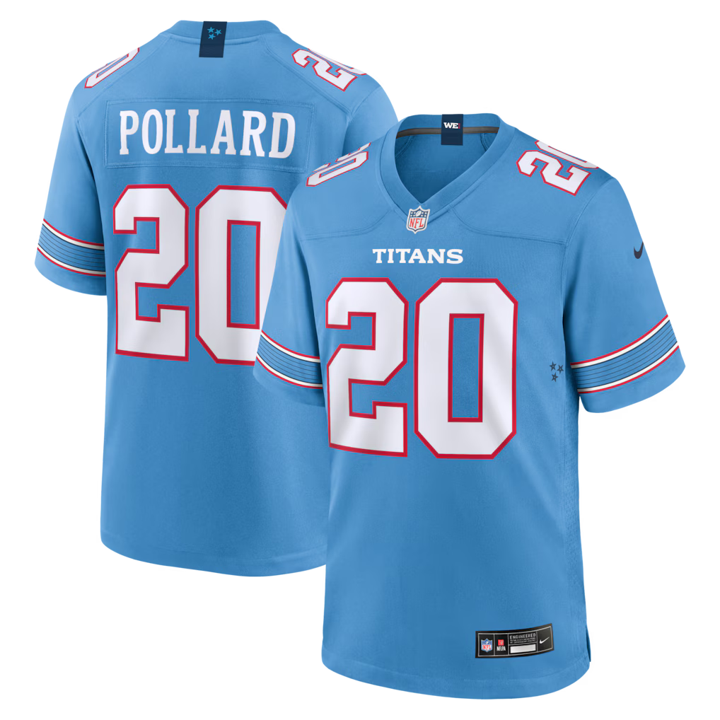Tony Pollard Tennessee Titans Jersey - Light Blue