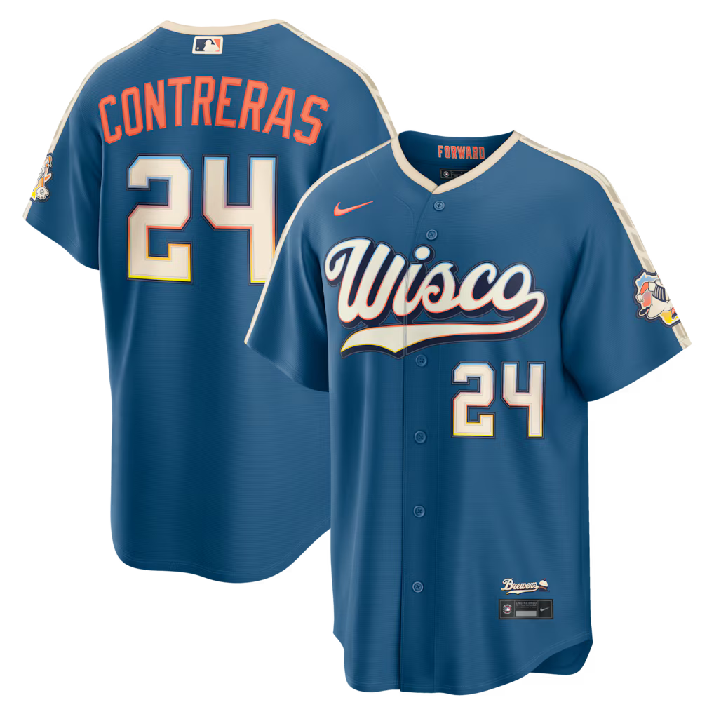 William Contreras Milwaukee Brewers 2026 City Connect Stadium Jersey - Mineral Blue