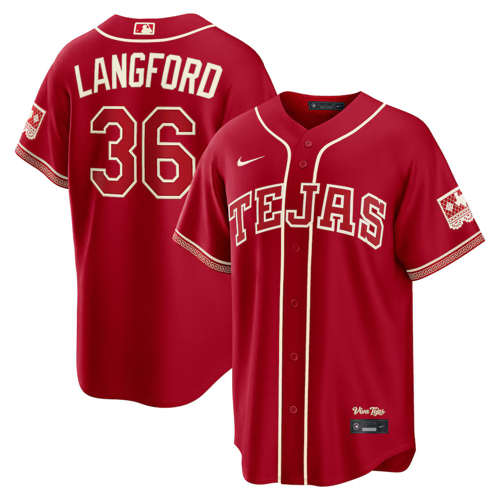 Wyatt Langford Texas Rangers 2026 City Connect Stadium Jersey - Red